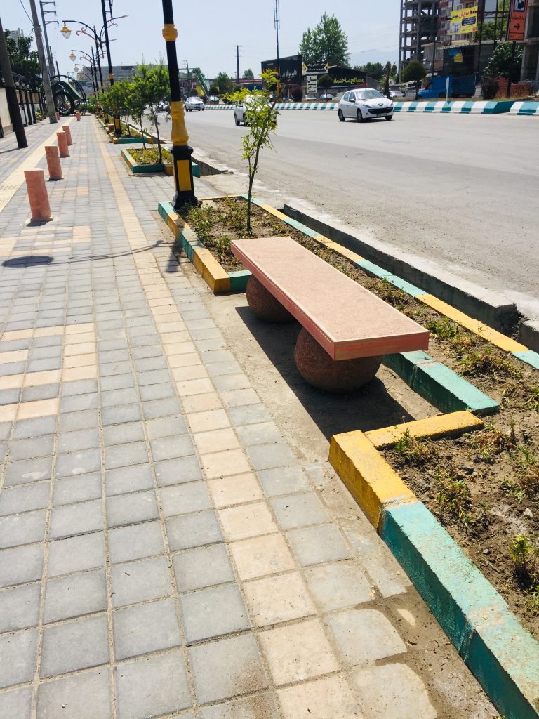 Construction of canal and pedestrian walkway in Hejirud.